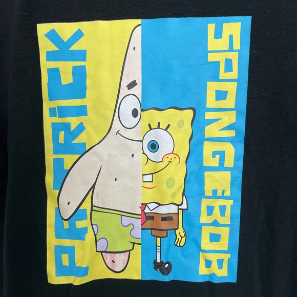 Nickelodeon Black T-shirt Spong Bob Sz XL (14-16) pré-owned - Picture 2 of 6